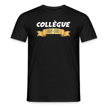 Collègue En Or Cadeau Sympa Homme Femme - T-shirt homme - noir - Devant - AI Model Male 178 light (178cm)