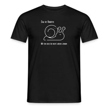 Schnecke Brigitte - Männer T-Shirt - Schwarz - Vorne - AI Model Male 178 light (178cm)
