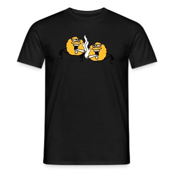 2 friends team couple stoned kiffen kiffer stoned h - Men's T-Shirt - black - Front - AI Model Male 178 light (178cm)
