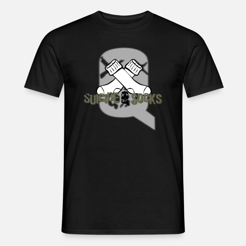 SuicideSocks - helles Design - Männer T-Shirt - Schwarz