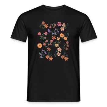 Garden Gardener Flower Motif - Men's T-Shirt - black - Front - AI Model Male 178 light (178cm)