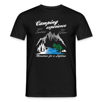 Camping Experience Camper Vintage - Männer T-Shirt - Schwarz - Vorne - AI Model Male 178 light (178cm)