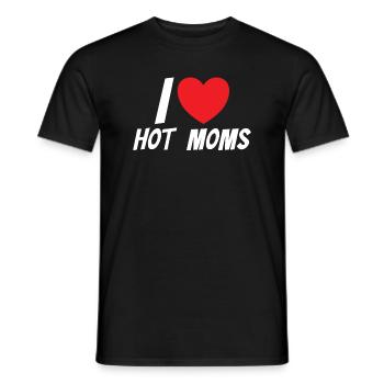 J’aime les mamans chaudes drôles d’épinette rouge coeur - T-shirt homme - noir - Devant - AI Model Male 178 light (178cm)