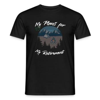 Camping Camper Rente Rentnerplanung - Männer T-Shirt - Schwarz - Vorne - AI Model Male 178 light (178cm)