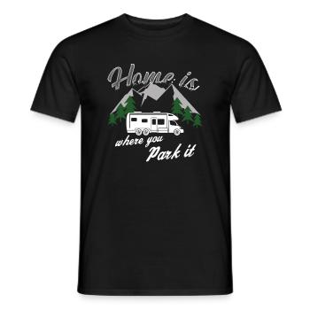 Camping camper funny saying - Men's T-Shirt - black - Front - AI Model Male 178 light (178cm)