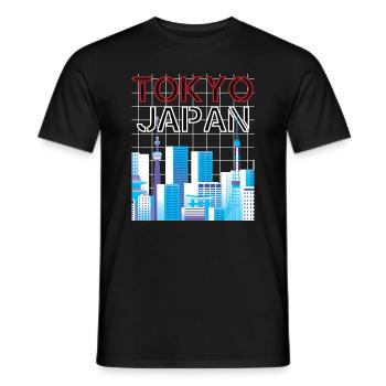 Japan Tokyo Urban Streetwear Retro - Men's T-Shirt - black - Front - AI Model Male 178 light (178cm)