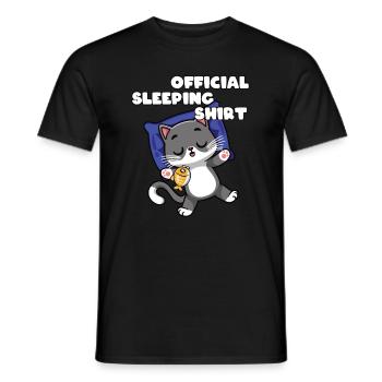 Drôle de dicton Anime Cat Chemise de sommeil officielle - T-shirt homme - noir - Devant - AI Model Male 178 light (178cm)