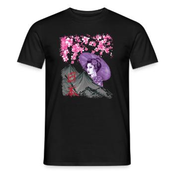 Retro Japan Geisha Ästhetik Vintage - Männer T-Shirt - Schwarz - Vorne - AI Model Male 178 light (178cm)