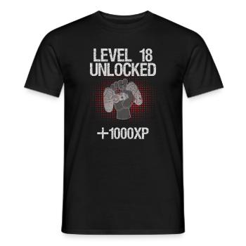 18th Birthday Level 18 unlocked vintage - Men's T-Shirt - black - Front - AI Model Male 178 light (178cm)