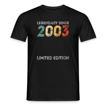 20th Anniversary Legendary Since 2003 vintage - Men's T-Shirt - black - Front - AI Model Male 178 light (178cm)