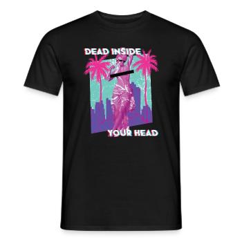 Vintage 80's Retro Vaporwave Aesthetic - Men's T-Shirt - black - Front - AI Model Male 178 light (178cm)