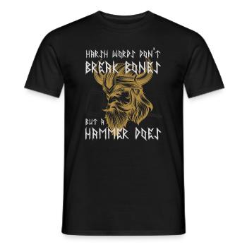 Wikinger Krieger lustiger Spruch - Männer T-Shirt - Schwarz - Vorne - AI Model Male 178 light (178cm)