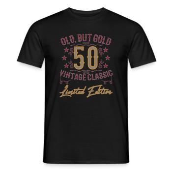 50th Birthday Vintage Lusy Saying - Men's T-Shirt - black - Front - AI Model Male 178 light (178cm)