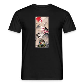 Japon Paysage Samouraï d’Art japonais - T-shirt homme - noir - Devant - AI Model Male 178 light (178cm)