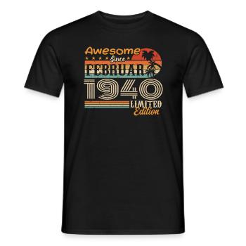 Geburtstag Vintage Geschenkidee Februar 1940 - Männer T-Shirt - Schwarz - Vorne - AI Model Male 178 light (178cm)