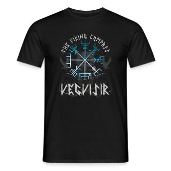 Wikinger nordische Mythologie Kompass Vegvisir - Männer T-Shirt - Schwarz - Vorne - AI Model Male 178 light (178cm)