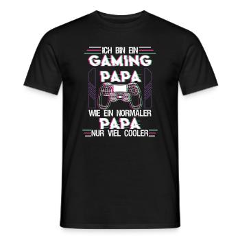 Gaming Papa Lustiger Gamer Spruch - Männer T-Shirt - Schwarz - Vorne - AI Model Male 178 light (178cm)