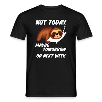 Sloth funny saying not today - Men's T-Shirt - black - Front - AI Model Male 178 light (178cm)