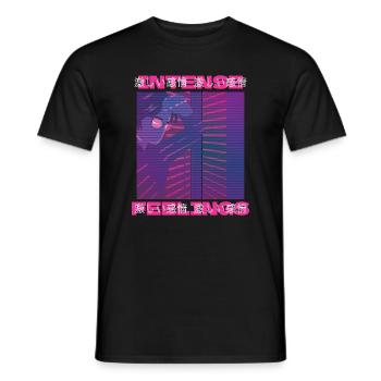 80er Retro Vaporwave Ästhetik Intense Feelings - Männer T-Shirt - Schwarz - Vorne - AI Model Male 178 light (178cm)