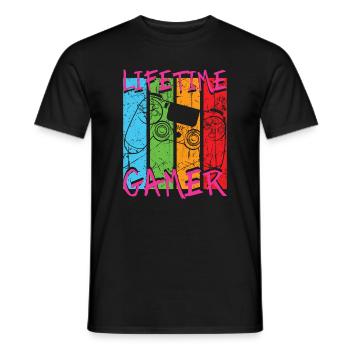 Gaming Vintage Lifetime Gamer - Men's T-Shirt - black - Front - AI Model Male 178 light (178cm)