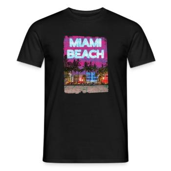 Miami 80er Retro Vaporwave - Männer T-Shirt - Schwarz - Vorne - AI Model Male 178 light (178cm)