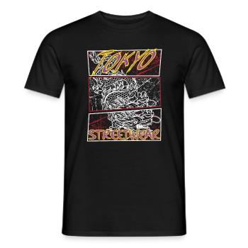 Japan japanischer Drache Streetwear - Männer T-Shirt - Schwarz - Vorne - AI Model Male 178 light (178cm)