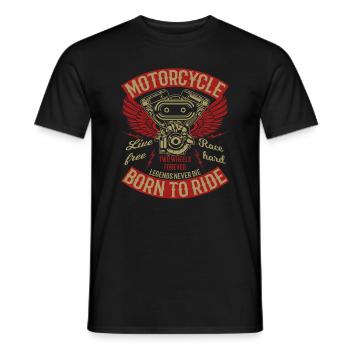 Motorcycle Biker Motorcycling - Men's T-Shirt - black - Front - AI Model Male 178 light (178cm)