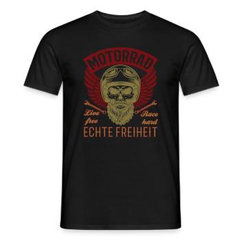 Motorrad Biker Freiheit Vintage - Männer T-Shirt - Schwarz - Vorne - AI Model Male 178 light (178cm)