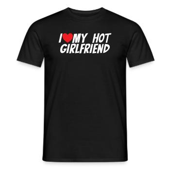 J’aime ma petite amie chaude drôle de cœur - T-shirt homme - noir - Devant - AI Model Male 178 light (178cm)