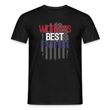 World's Best Father Vintage USA Flights - Men's T-Shirt - black - Front - AI Model Male 178 light (178cm)