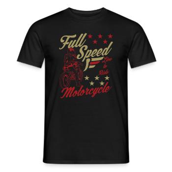 Motorrad Biker Full Speed Vintage - Männer T-Shirt - Schwarz - Vorne - AI Model Male 178 light (178cm)
