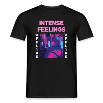 Anime des années 80 Rétro Vaporwave Sentiments intenses - T-shirt homme - noir - Devant - AI Model Male 178 light (178cm)