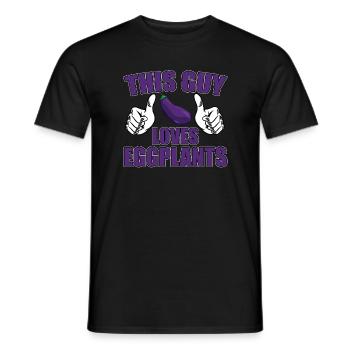 Aubergine lovers - Men's T-Shirt - black - Front - AI Model Male 178 light (178cm)