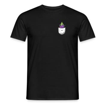 Aubergine Shirt Bag - Men's T-Shirt - black - Front - AI Model Male 178 light (178cm)