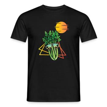 Celery Retro - Men's T-Shirt - black - Front - AI Model Male 178 light (178cm)
