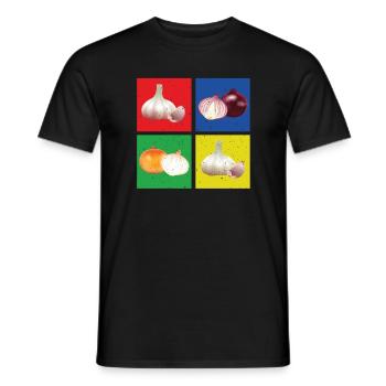 Oignon et ail - T-shirt homme - noir - Devant - AI Model Male 178 light (178cm)