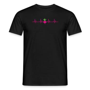 Radieschen Herzschlag - Männer T-Shirt - Schwarz - Vorne - AI Model Male 178 light (178cm)