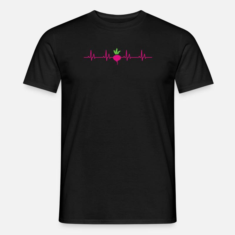 Radieschen Herzschlag - Männer T-Shirt - Schwarz