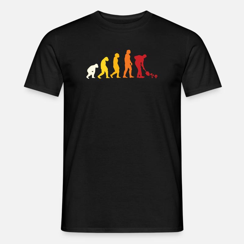 Pilzsammler Evolution - Männer T-Shirt - Schwarz