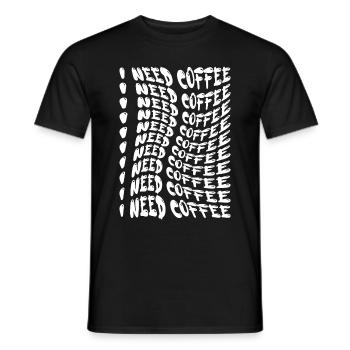 Ich brauch Kaffee - Kaffeeliebhaber Spruch - Männer T-Shirt - Schwarz - Vorne - AI Model Male 178 light (178cm)