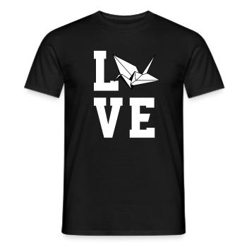 Liebe Origami - Männer T-Shirt - Schwarz - Vorne - AI Model Male 178 light (178cm)