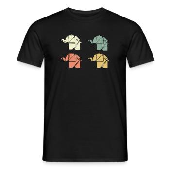 Origami Elefanten - Männer T-Shirt - Schwarz - Vorne - AI Model Male 178 light (178cm)