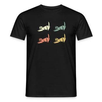 Origami Katzen - Männer T-Shirt - Schwarz - Vorne - AI Model Male 178 light (178cm)