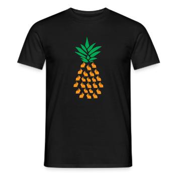 Ananas Häschen - Männer T-Shirt - Schwarz - Vorne - AI Model Male 178 light (178cm)