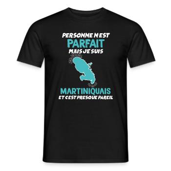 Humour Martinique Citation Martiniquais Parfait - T-shirt homme - noir - Devant - AI Model Male 178 light (178cm)
