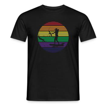 Bogenfischen - Männer T-Shirt - Schwarz - Vorne - AI Model Male 178 light (178cm)
