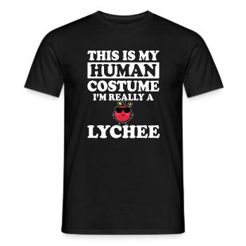 Litschi Menschen Kostüm - Männer T-Shirt - Schwarz - Vorne - AI Model Male 178 light (178cm)
