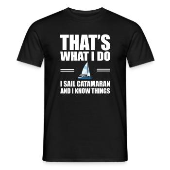 Catamaran Boat - Men's T-Shirt - black - Front - AI Model Male 178 light (178cm)