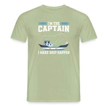 Fischkutter Kapitän - Männer T-Shirt - Sage - Vorne - AI Model Male 178 light (178cm)