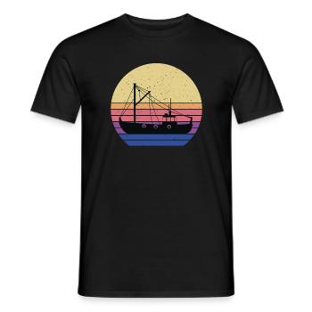 Fischkutter Retro Design - Männer T-Shirt - Schwarz - Vorne - AI Model Male 178 light (178cm)